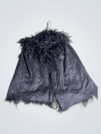 Black Furry Shawl
