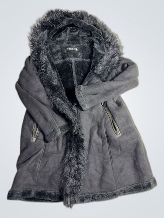 Breal Gray Fur-Lined Coat