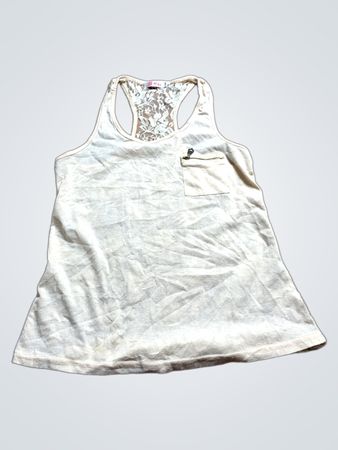 White Tank Top with Lace Details