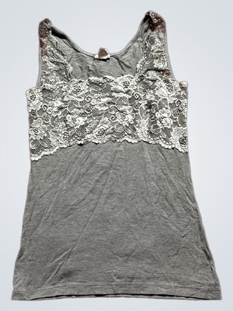 Gray Lace Top