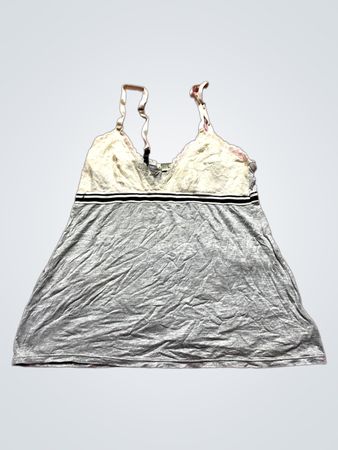 Gray Camisole with White Lace Top