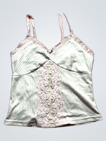 Light Green Camisole with Lace Detail