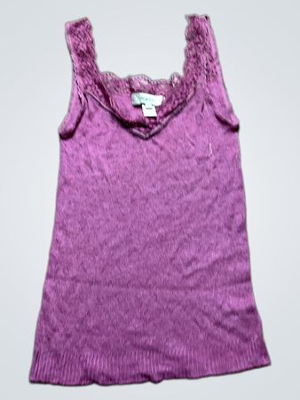 Purple Tank Top with Lace Trim