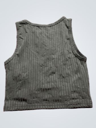 HEIN Gray Ribbed Tank Top