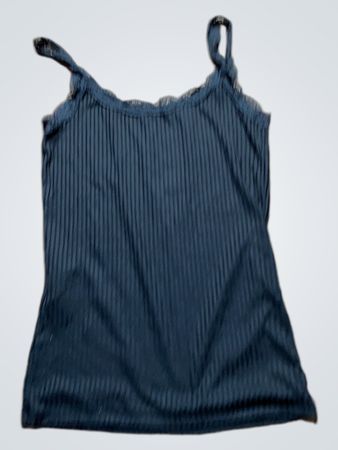 Unbranded Black Ribbed Cami Top