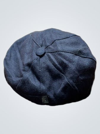 Unbranded Navy Wool Flat Cap