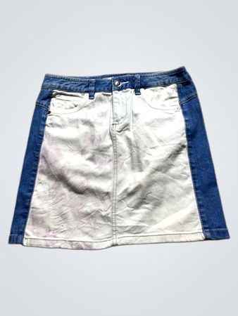 Denim Skirt with White Accents