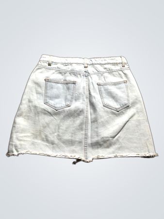 Light Blue Distressed Denim Skirt