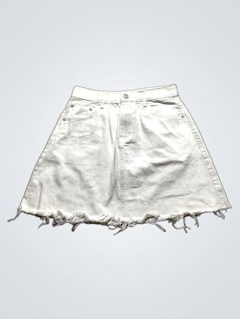 White Denim Skirt
