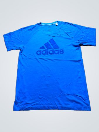 Adidas Blue Logo Crewneck T-Shirt
