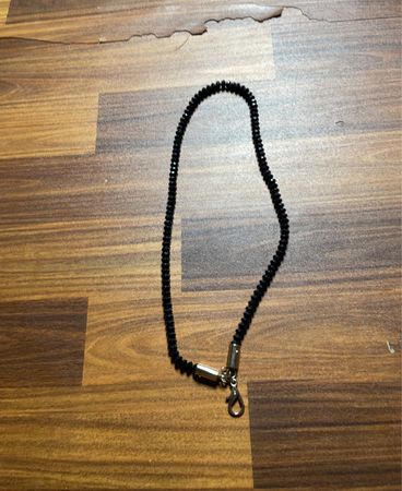 Black Beaded Lanyard