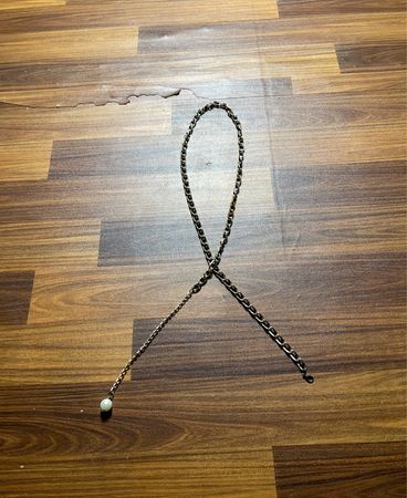 Silver Chain Necklace with Pearl Pendant