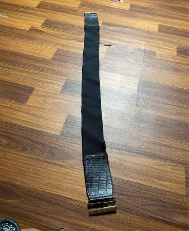 Black Fabric Watch Strap with Leather Ends
