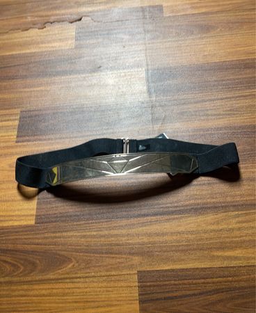 Black Fabric Belt with Metal Buckle