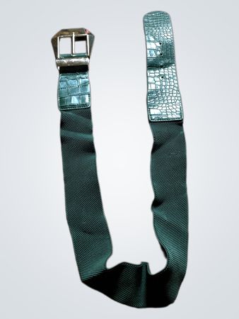 Green Belt with Crocodile Pattern