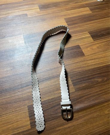 White Leather Belt Strap