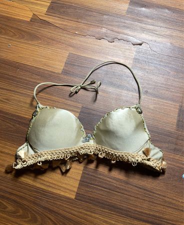 Beige Embellished Bra
