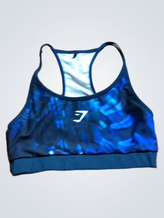 Blue Tie-Dye Sports Bra