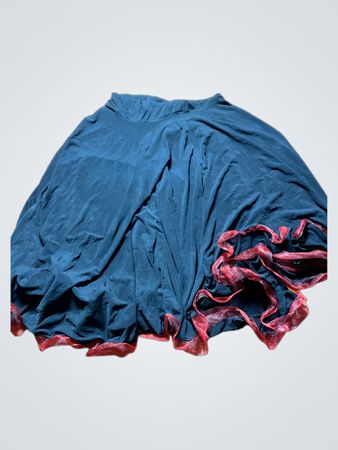 Blue skirt with red trim