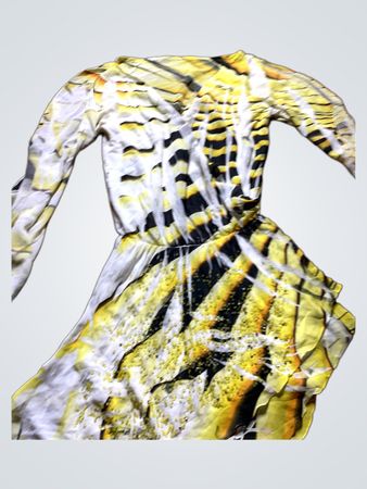 Yellow and Black Tie-Dye Dress
