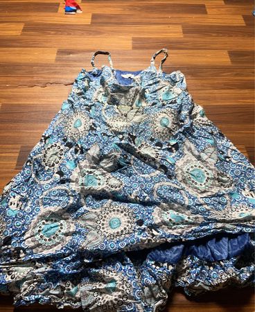 Blue Paisley Pattern Dress