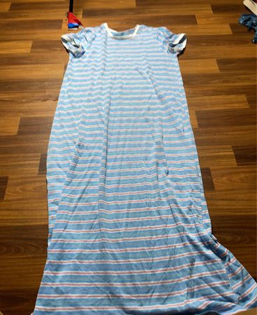 Blue Striped Maxi Dress