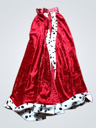 Red Velvet Cape with White Polka Dot Trim