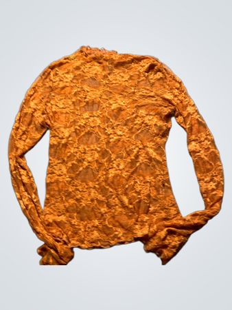 Orange Lace Long-Sleeve Top