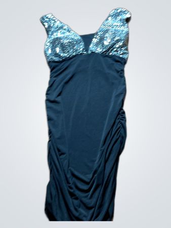Black Sequin V-Neck Maxi Dress