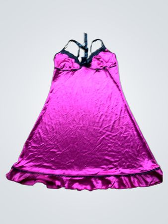 Pink Nightgown with Black Trim