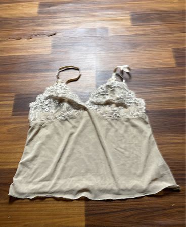 Beige Lace Trim Camisole