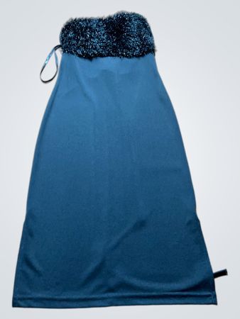 Black Strapless Lace-Up Maxi Dress