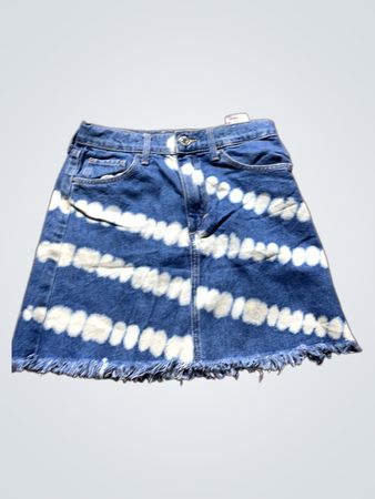 Blue Tie-Dye Denim Skirt