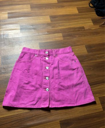 Pink Denim Skirt