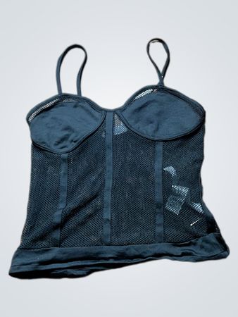 Black Mesh Corset Cami Top