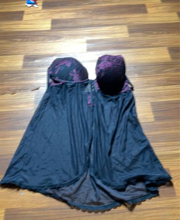 Black Purple Lace Babydoll Lingerie