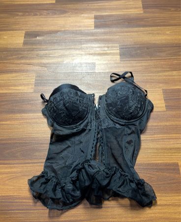 Verführerische Kleidung von Cinema Elle Schwarzer Spitzen-Corsage