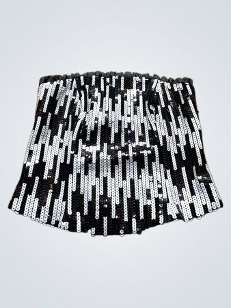 Schwarzes Pailletten-Corsage-Top