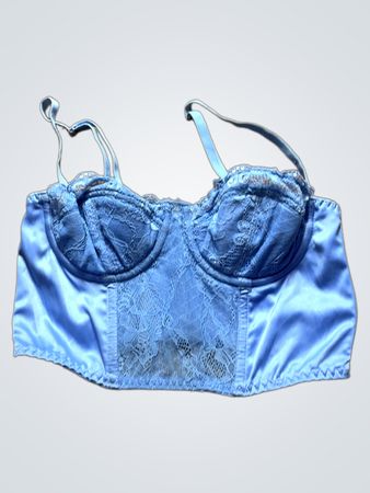 Blaues Spitzen-Corsagen-Oberteil