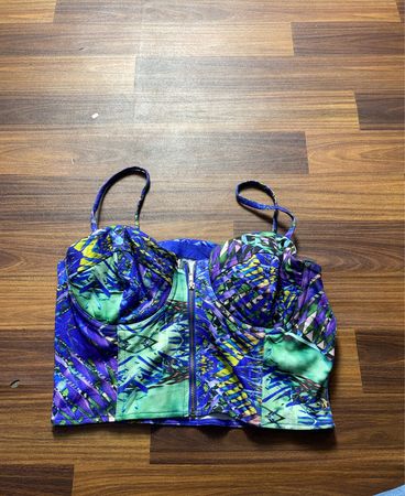 H&M Abstract Print Corsage-Top