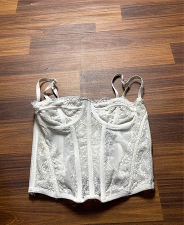 Weißes Spitzen-Corsage-Top