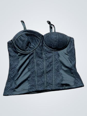 Schwarzes Korsett-Top