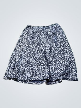 Marineblauer Floralprint-Midirock