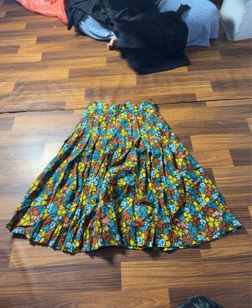 Floral Print Midi Rock