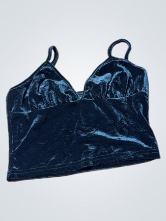 Schwarzes Samt-Cami-Top