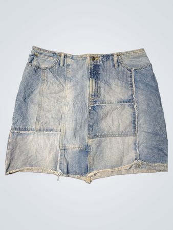 Faded Glory Authentic Brand Est. 1972 Denim Patchwork Mini Skirt