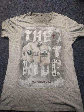 T-Shirt with OLD MEMBERS ONLY and RIDE THE ROUTE Graphic