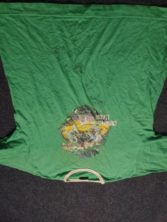 Jerzees 107M XL Green T-Shirt with Graphic and Signatures