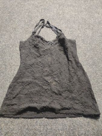 Black Lace Halter Top