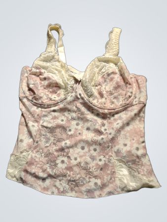 Floral Print Camisole with Lace Trim